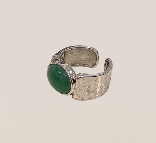 Anillo Silver | Ágata Verde