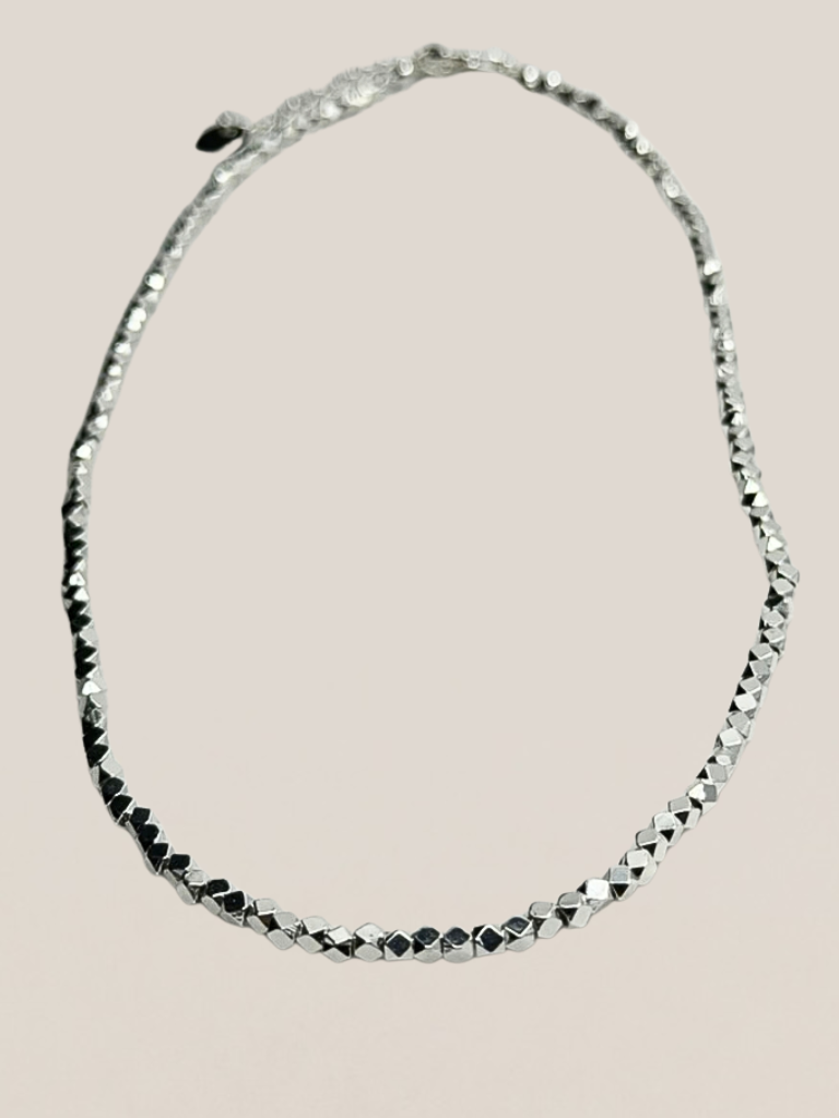 Collar Cubo | Oro Blanco