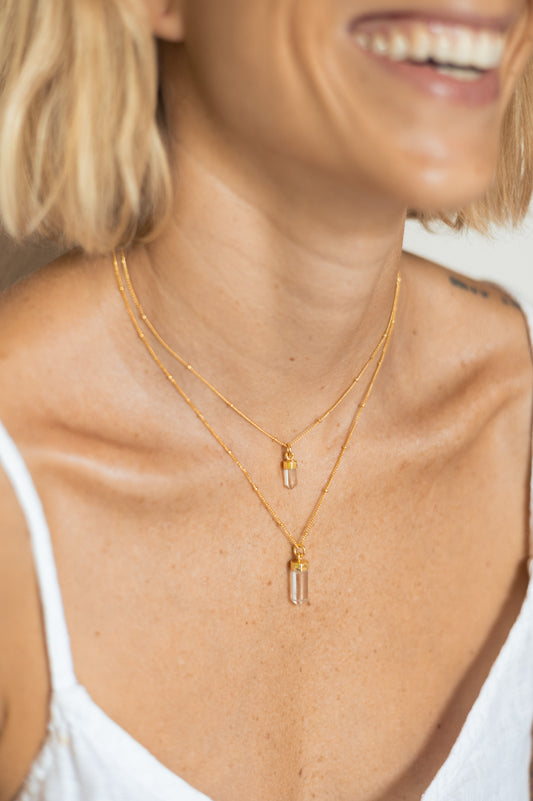Collar Cuarzo Cristal Gold