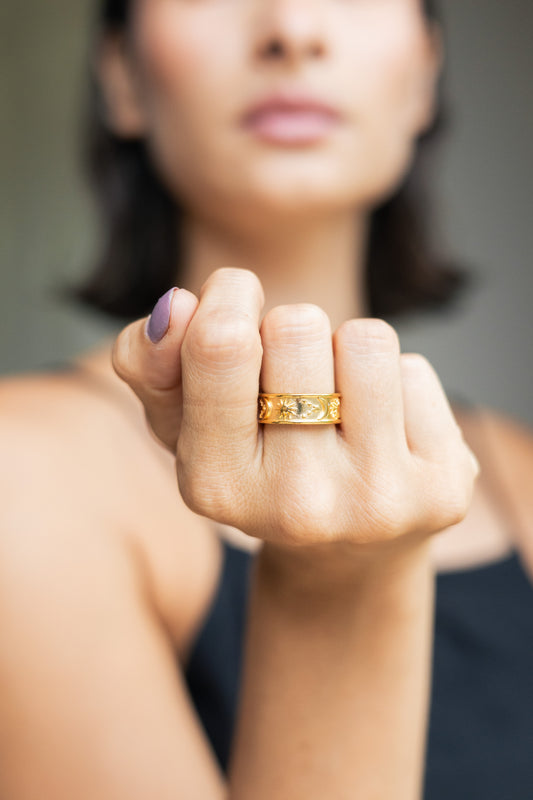 Anillo Sol y Luna Oro