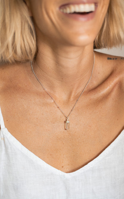 Collar Cuarzo Cristal Silver