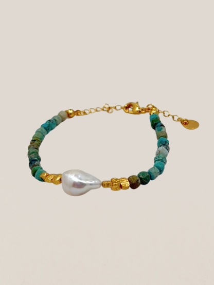 Pulsera Vintage |  Turquesas & Perla