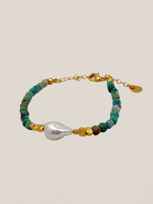 Pulsera Vintage |  Turquesas & Perla