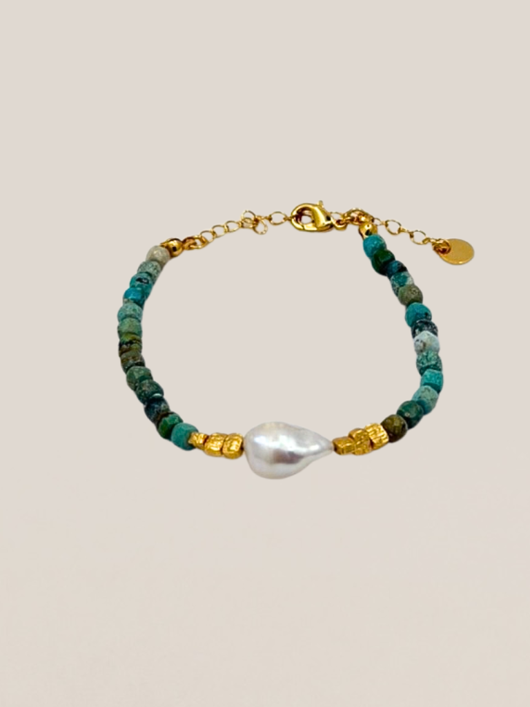 Pulsera Vintage |  Turquesas & Perla