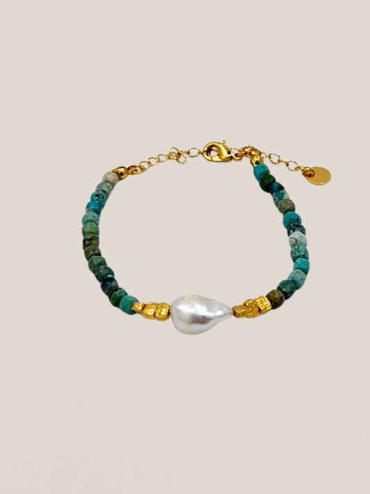 Pulsera Vintage |  Turquesas & Perla